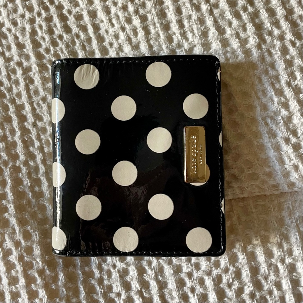 Kate Spade Mini Polka Dot Wallet - Black and Whire